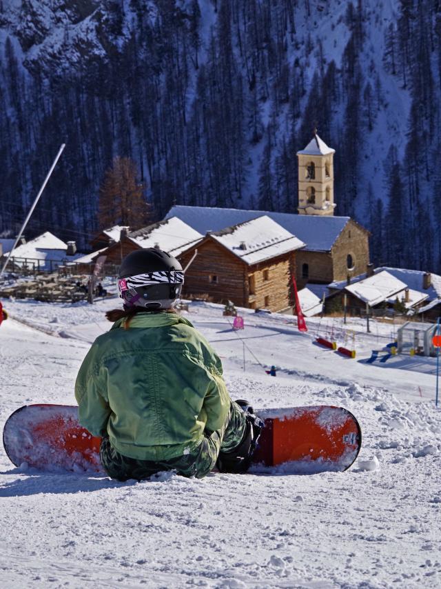 Snowboard à Saint-Véran