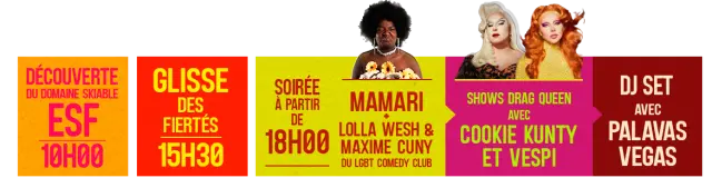 Bandeau récapitulatif du programme Queyras Pride